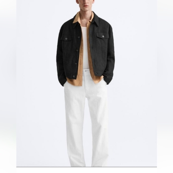 Zara Men’s Linen Jacket Sz-L - Picture 2 of 10